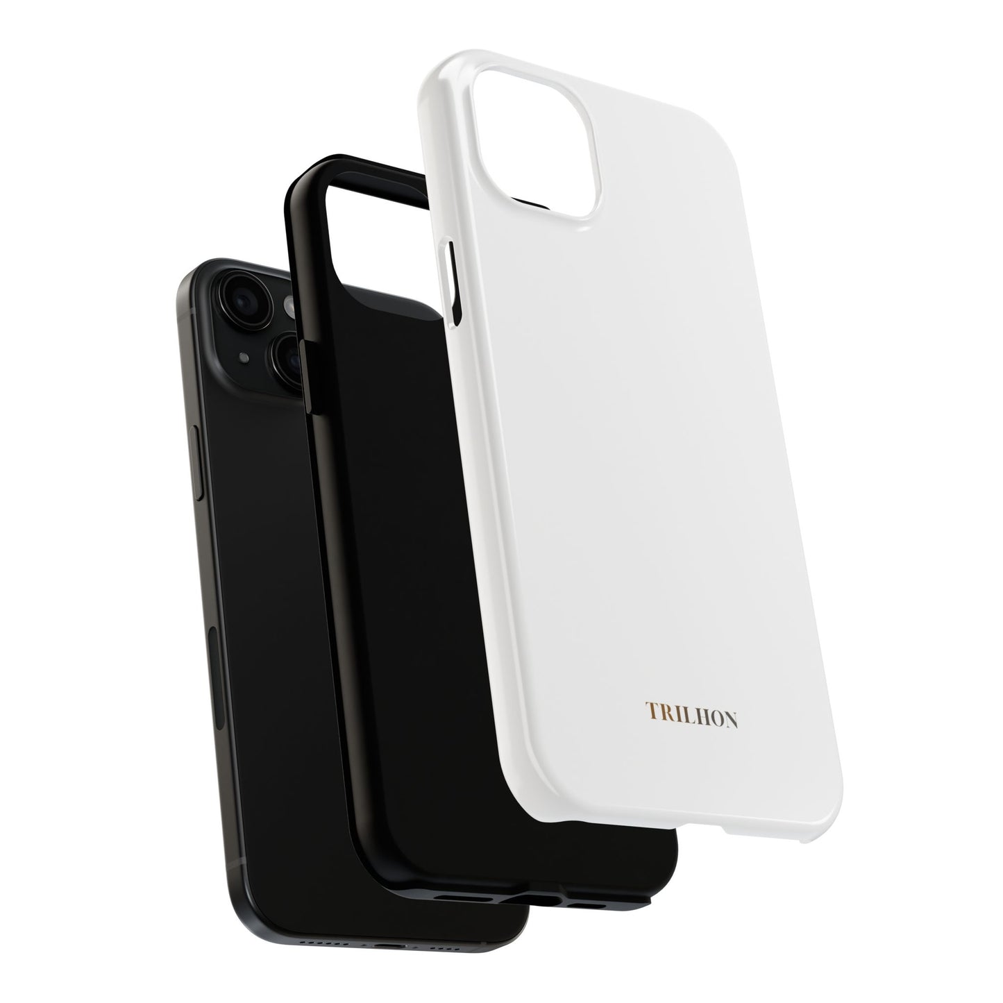 Tough Phone Case — Slim White Protective Case with Gold 'TRILLION' Accent