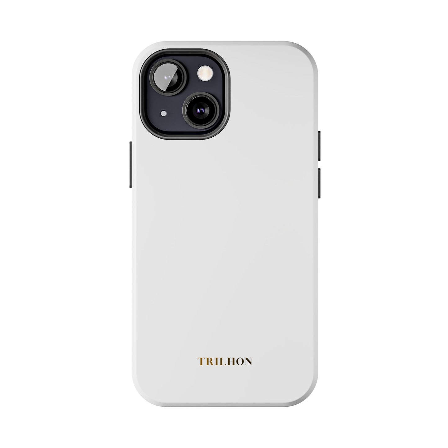 Tough Phone Case — Slim White Protective Case with Gold 'TRILLION' Accent