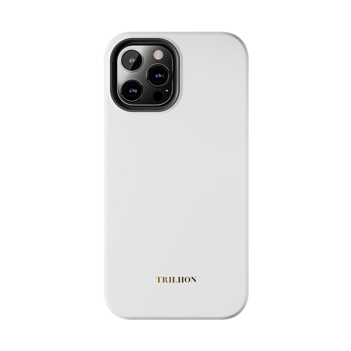 Tough Phone Case — Slim White Protective Case with Gold 'TRILLION' Accent
