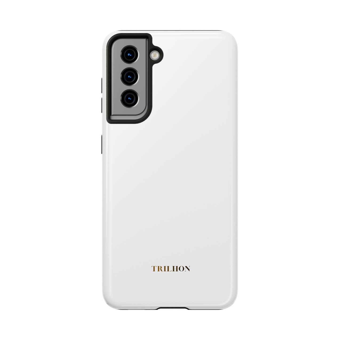 Tough Phone Case — Slim White Protective Case with Gold 'TRILLION' Accent
