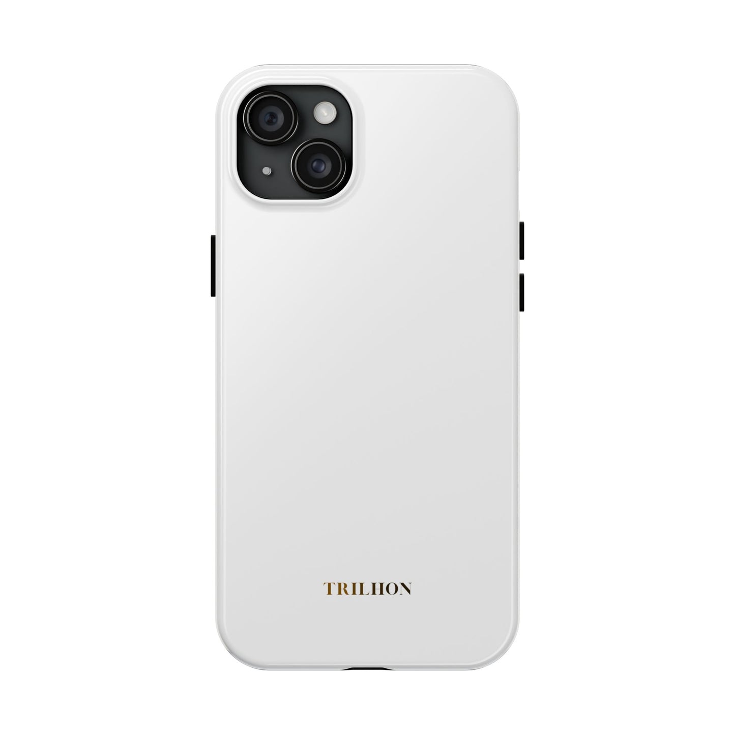 Tough Phone Case — Slim White Protective Case with Gold 'TRILLION' Accent
