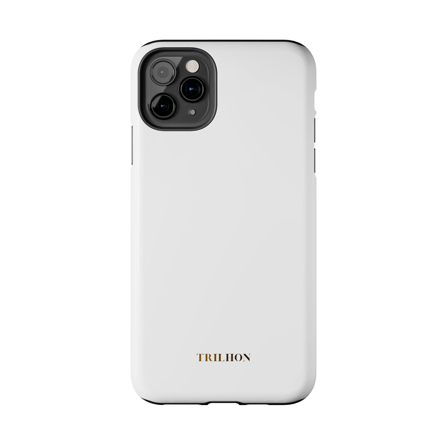 Tough Phone Case — Slim White Protective Case with Gold 'TRILLION' Accent