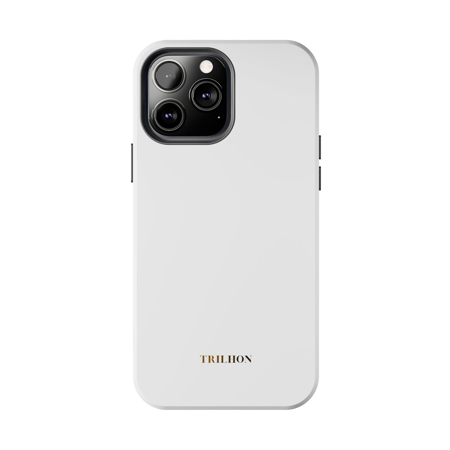 Tough Phone Case — Slim White Protective Case with Gold 'TRILLION' Accent