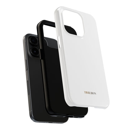 Tough Phone Case — Slim White Protective Case with Gold 'TRILLION' Accent