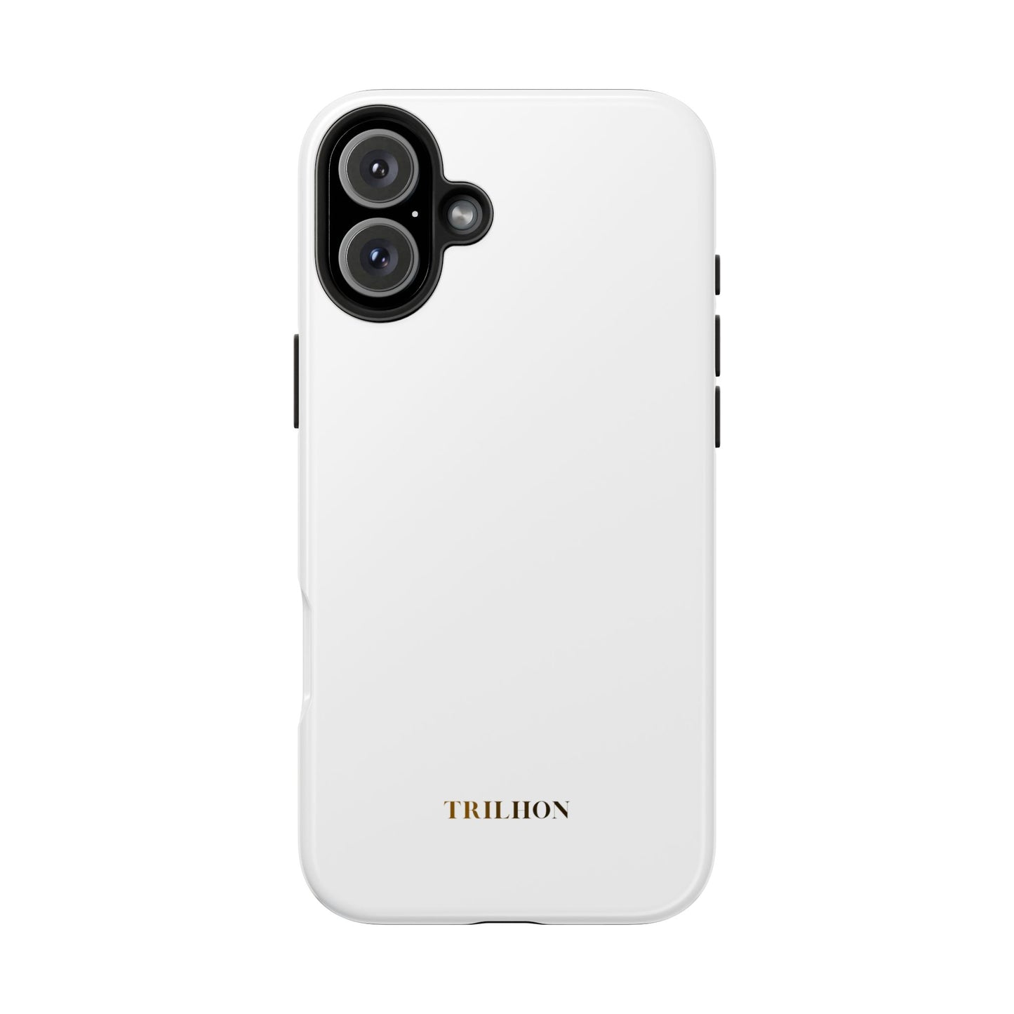Tough Phone Case — Slim White Protective Case with Gold 'TRILLION' Accent