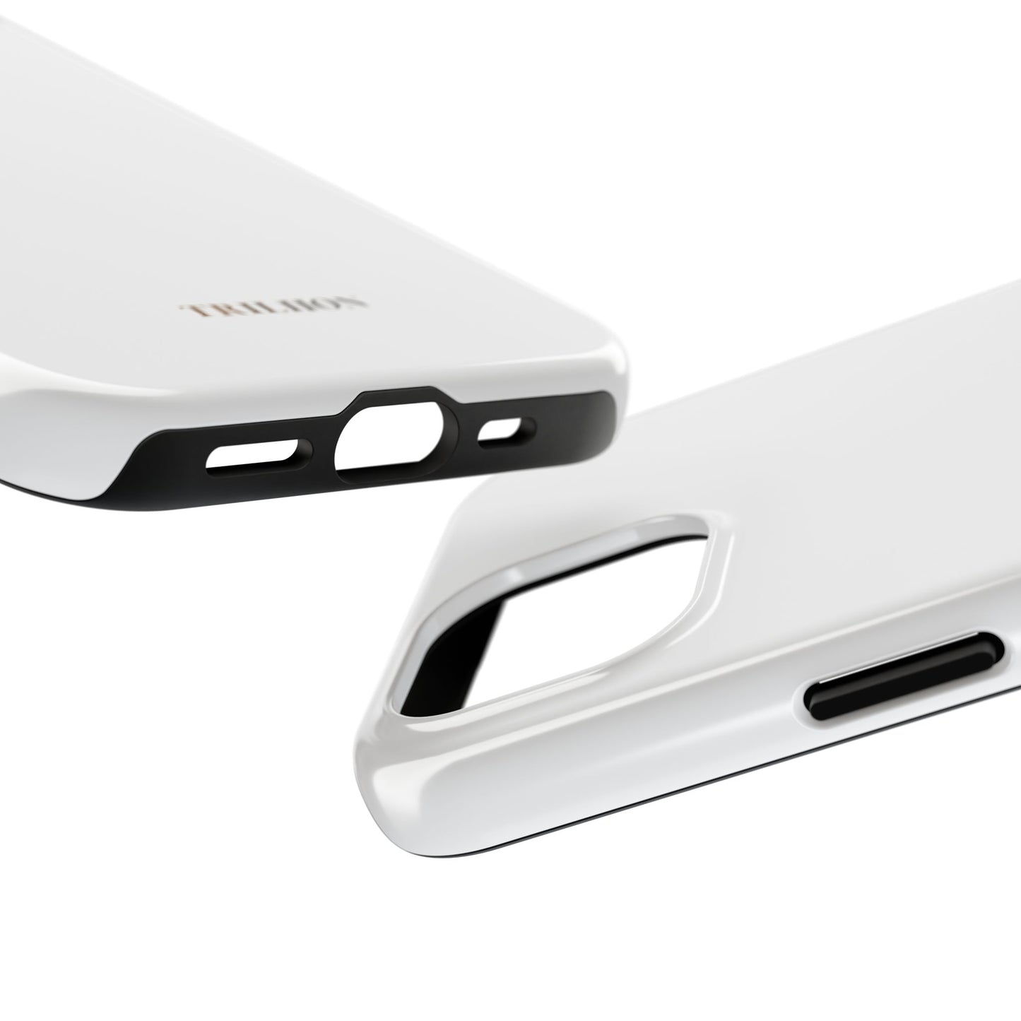 Tough Phone Case — Slim White Protective Case with Gold 'TRILLION' Accent