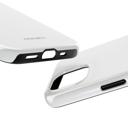 Tough Phone Case — Slim White Protective Case with Gold 'TRILLION' Accent