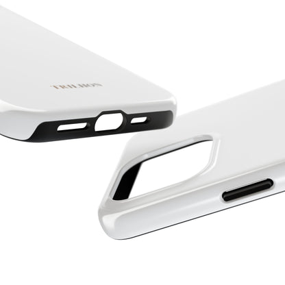 Tough Phone Case — Slim White Protective Case with Gold 'TRILLION' Accent