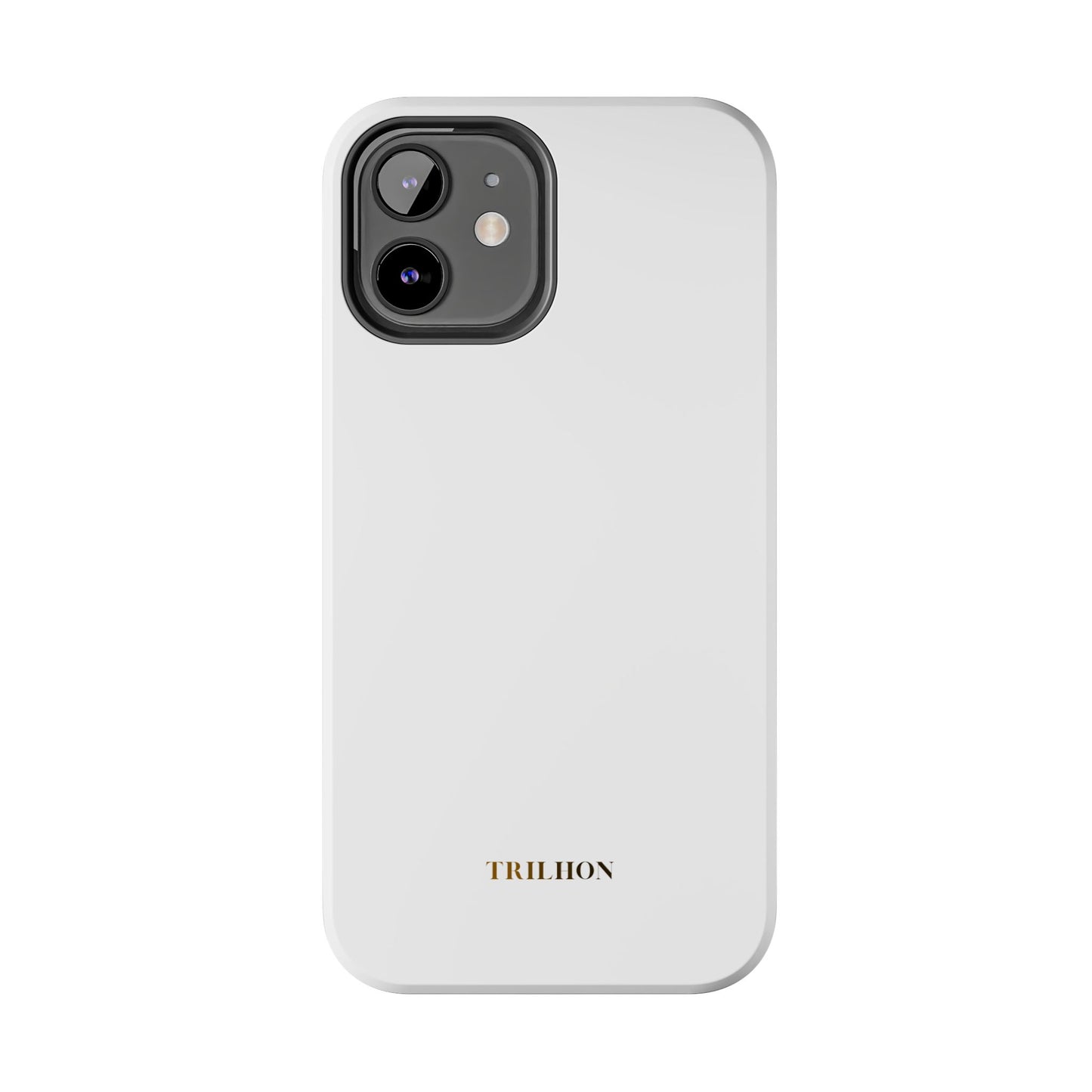 Tough Phone Case — Slim White Protective Case with Gold 'TRILLION' Accent