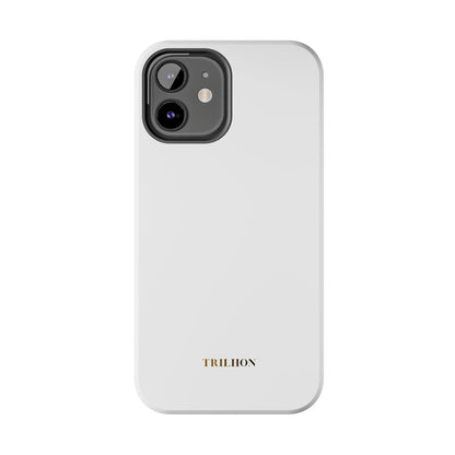 Tough Phone Case — Slim White Protective Case with Gold 'TRILLION' Accent