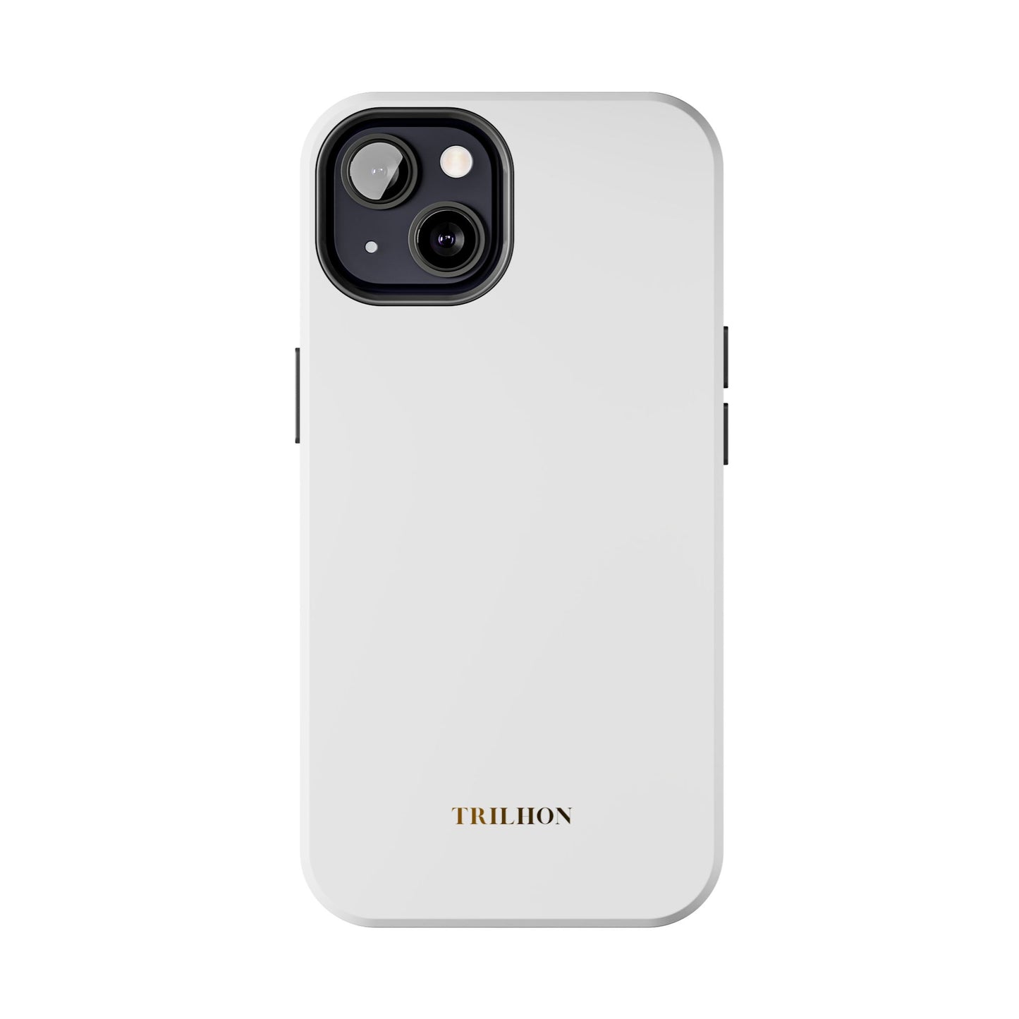 Tough Phone Case — Slim White Protective Case with Gold 'TRILLION' Accent