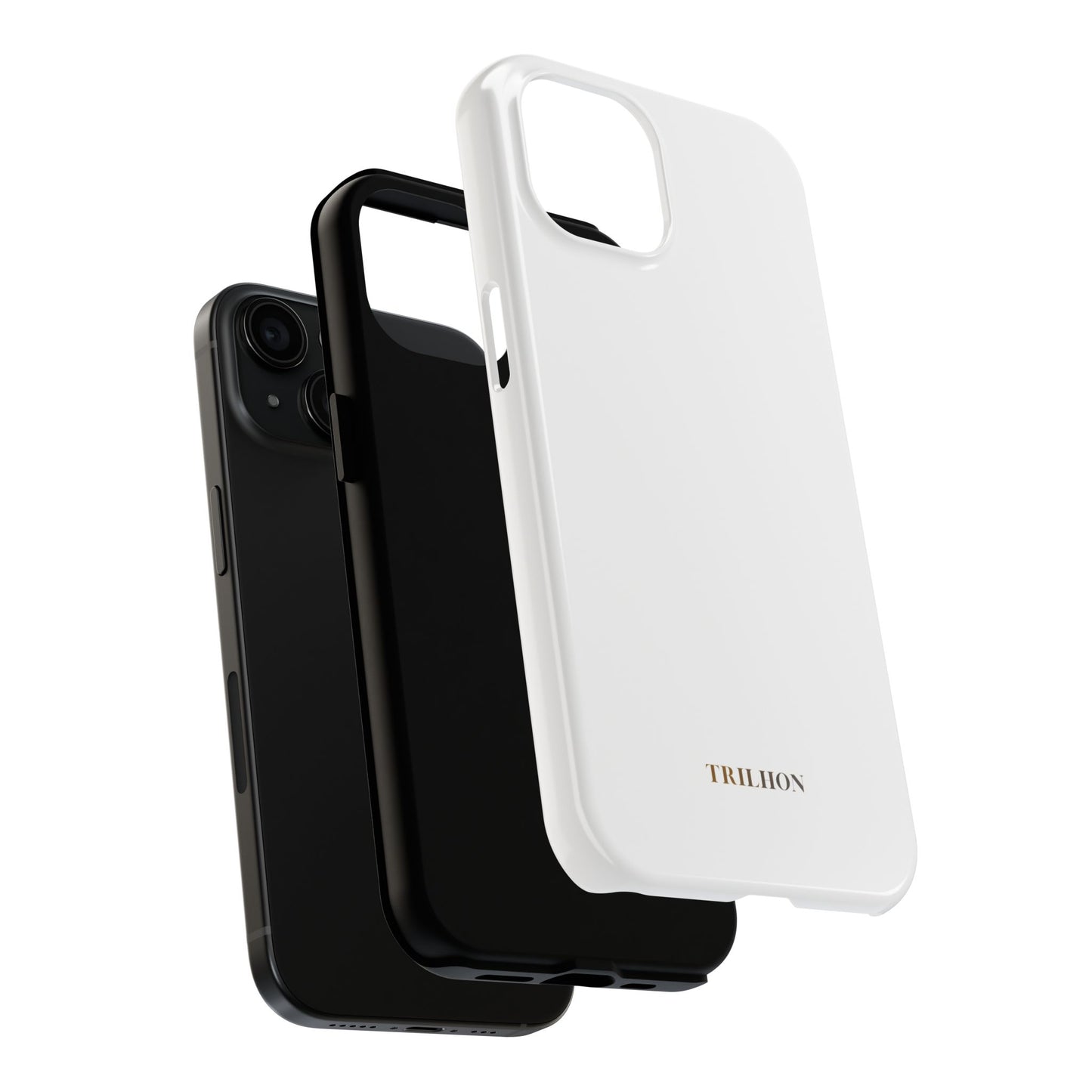 Tough Phone Case — Slim White Protective Case with Gold 'TRILLION' Accent