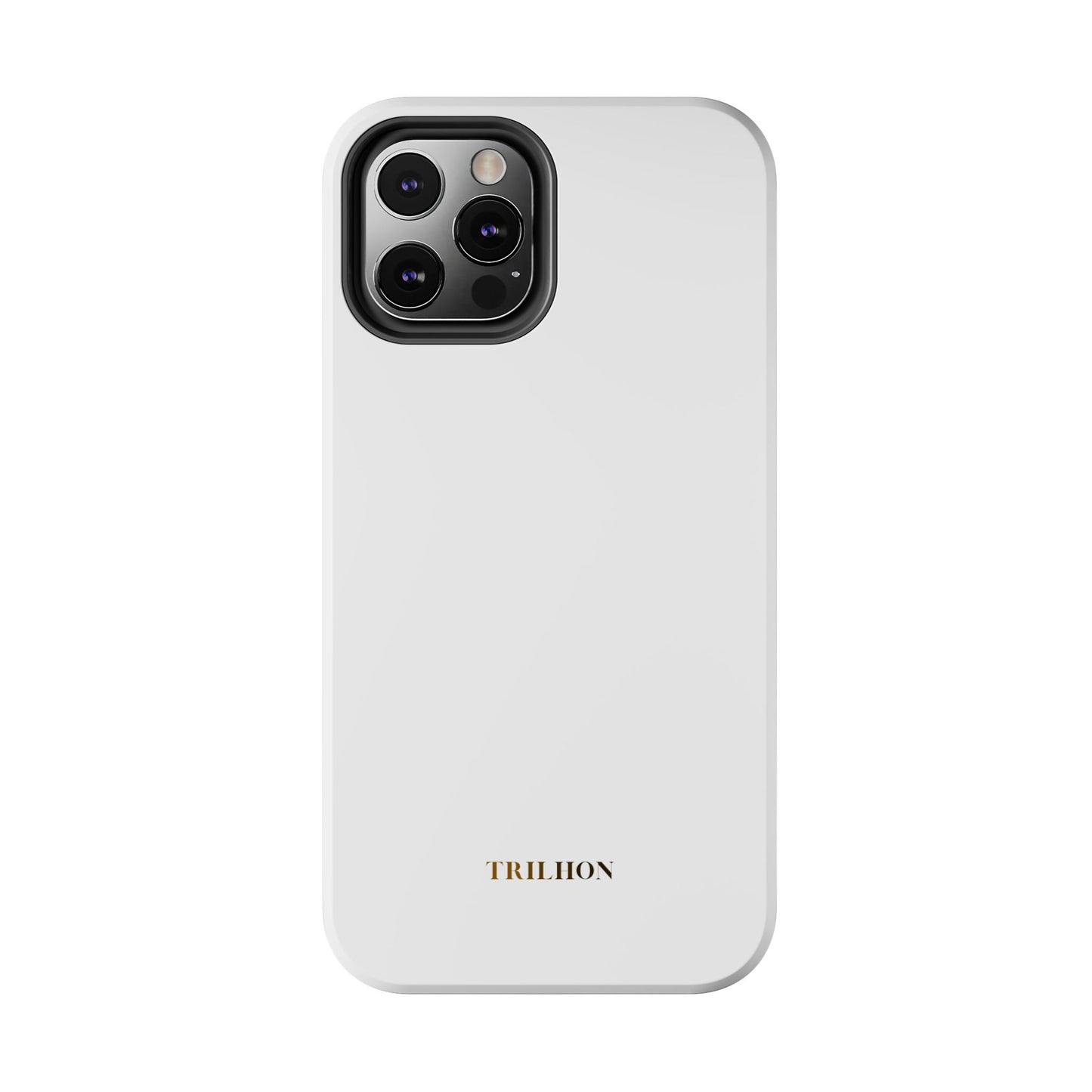 Tough Phone Case — Slim White Protective Case with Gold 'TRILLION' Accent