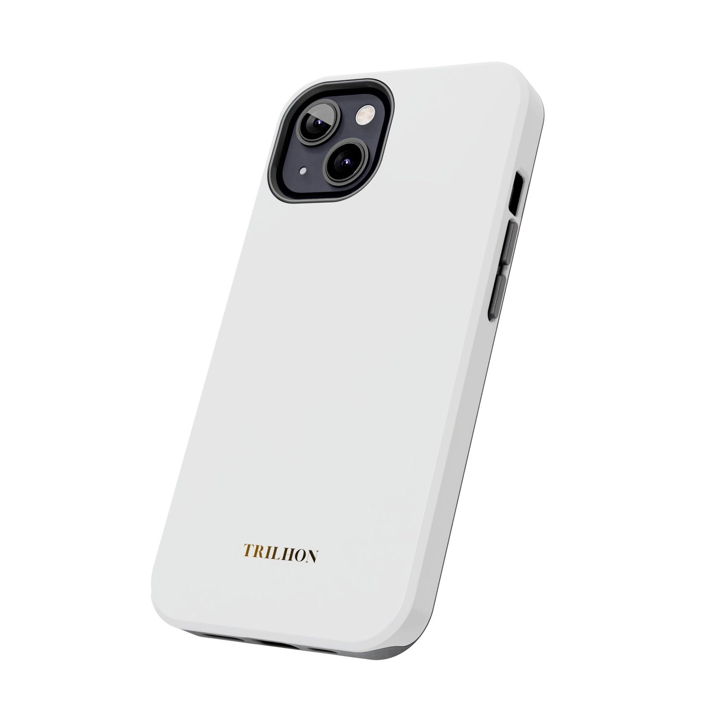 Tough Phone Case — Slim White Protective Case with Gold 'TRILLION' Accent
