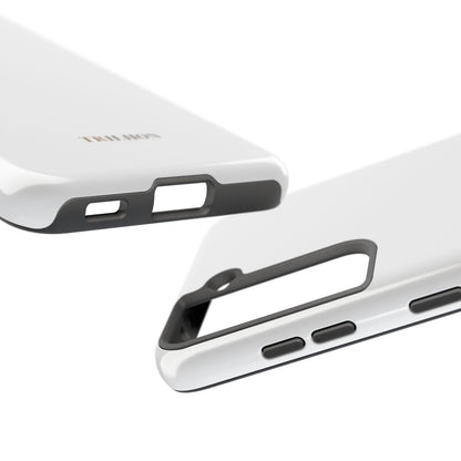 Tough Phone Case — Slim White Protective Case with Gold 'TRILLION' Accent