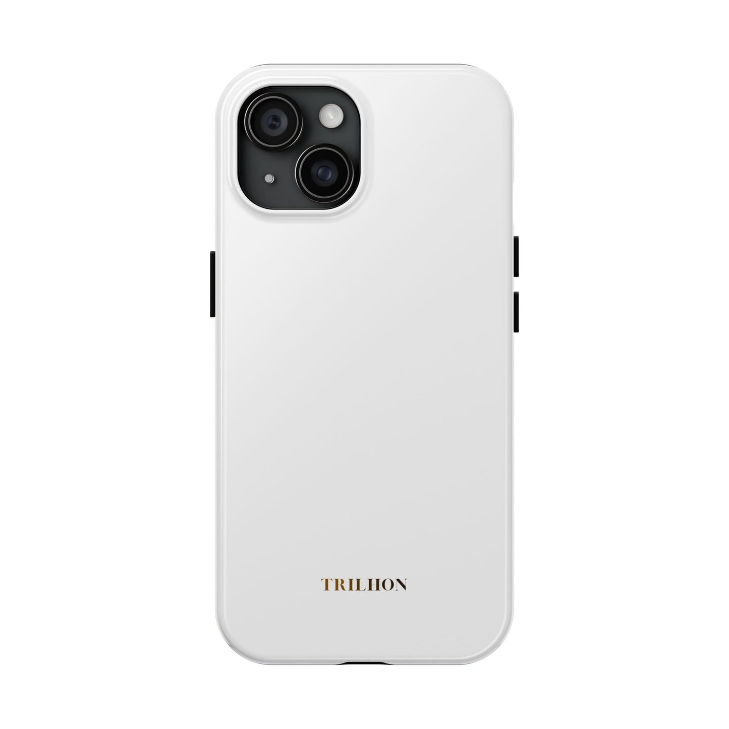 Tough Phone Case — Slim White Protective Case with Gold 'TRILLION' Accent