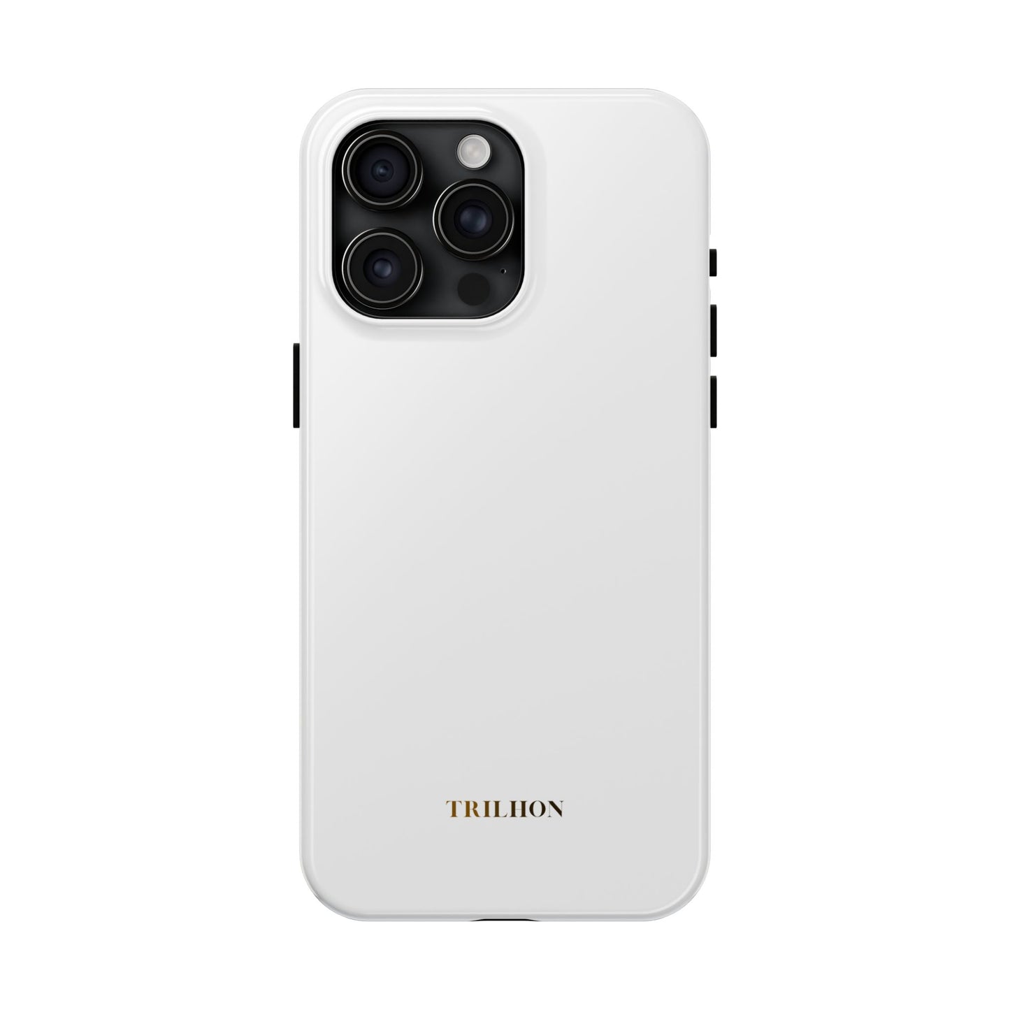 Tough Phone Case — Slim White Protective Case with Gold 'TRILLION' Accent