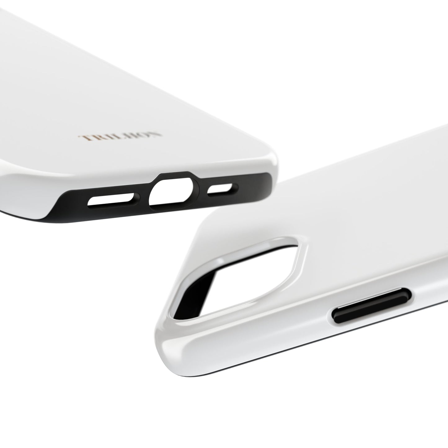 Tough Phone Case — Slim White Protective Case with Gold 'TRILLION' Accent