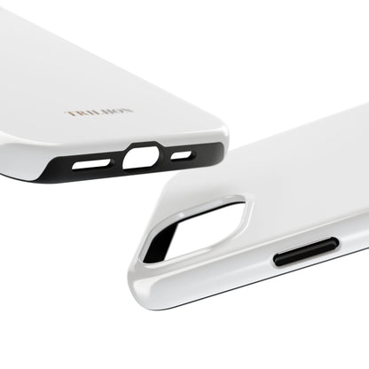 Tough Phone Case — Slim White Protective Case with Gold 'TRILLION' Accent