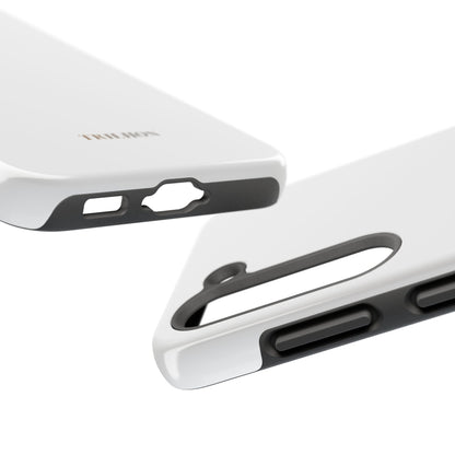 Tough Phone Case — Slim White Protective Case with Gold 'TRILLION' Accent