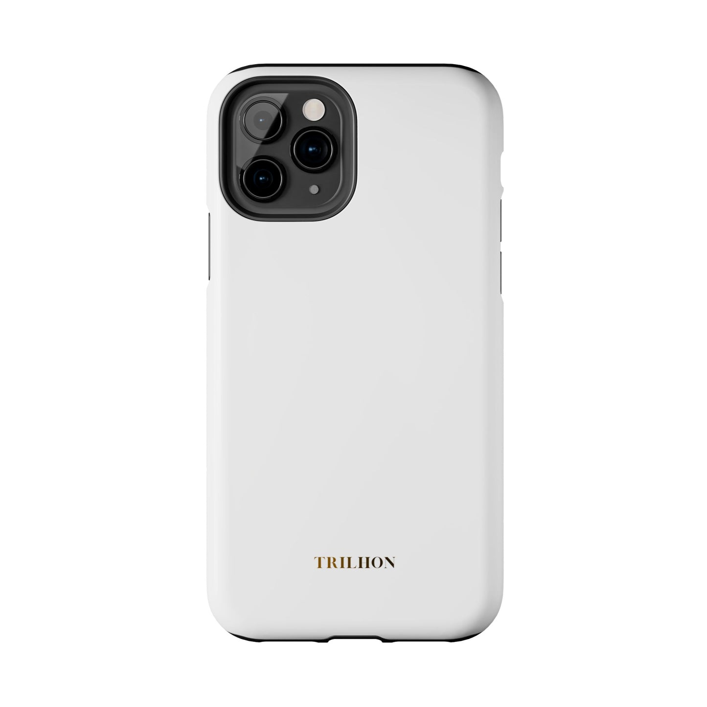 Tough Phone Case — Slim White Protective Case with Gold 'TRILLION' Accent