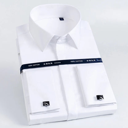 Camisa masculina de algodão com gola alta