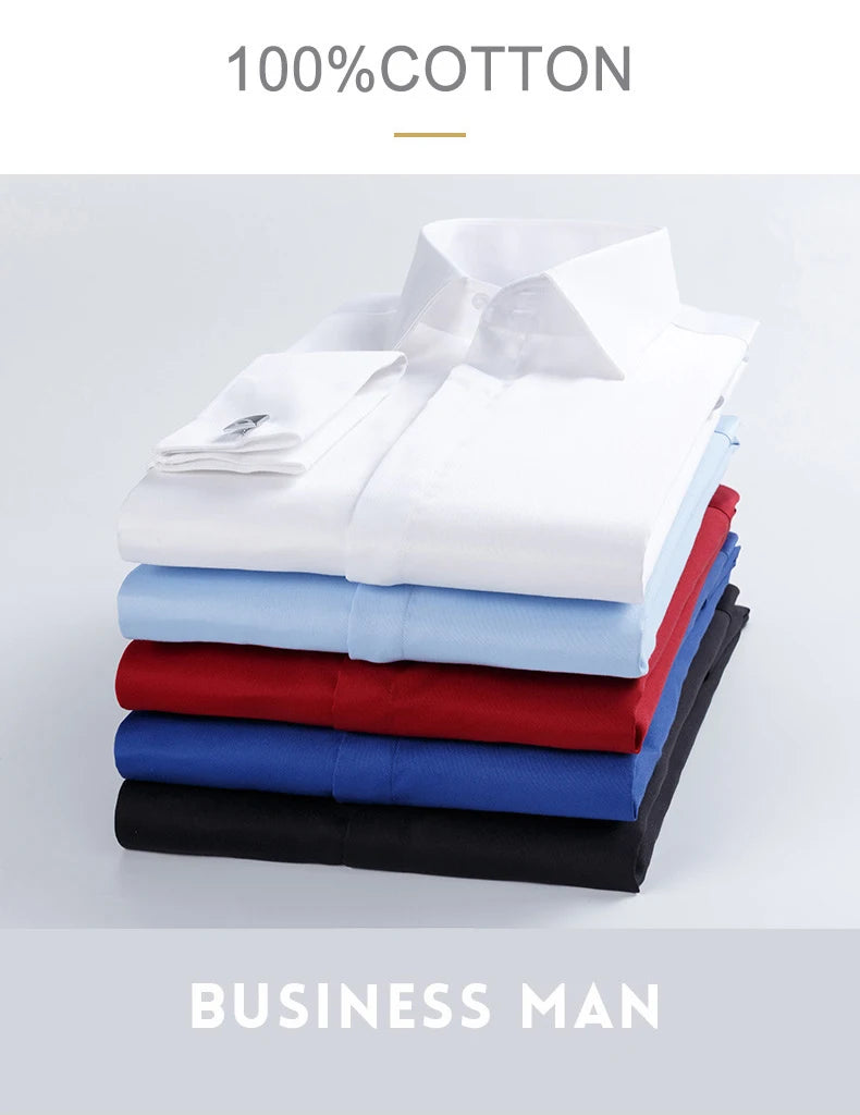 Camisa masculina de algodão com gola alta