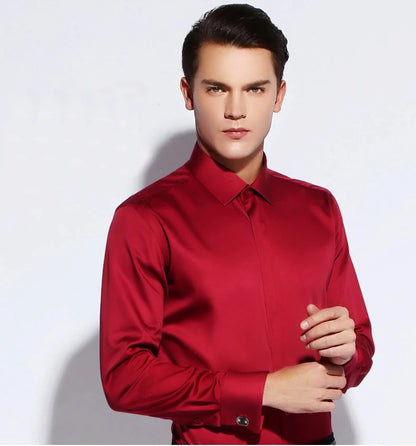 Smoking Luxo Camisa de Algodão francês