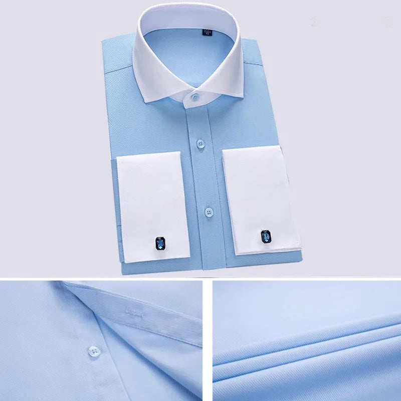Camisa Social Masculina com Punho Francês