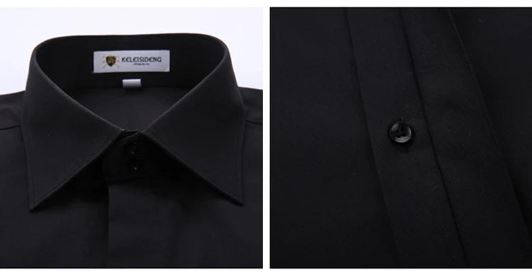 Camisa masculina clássica com punho francês e botão oculto