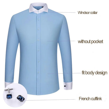 Camisa Social Masculina com Punho Francês