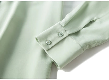 camisas de vestido de seda feminina