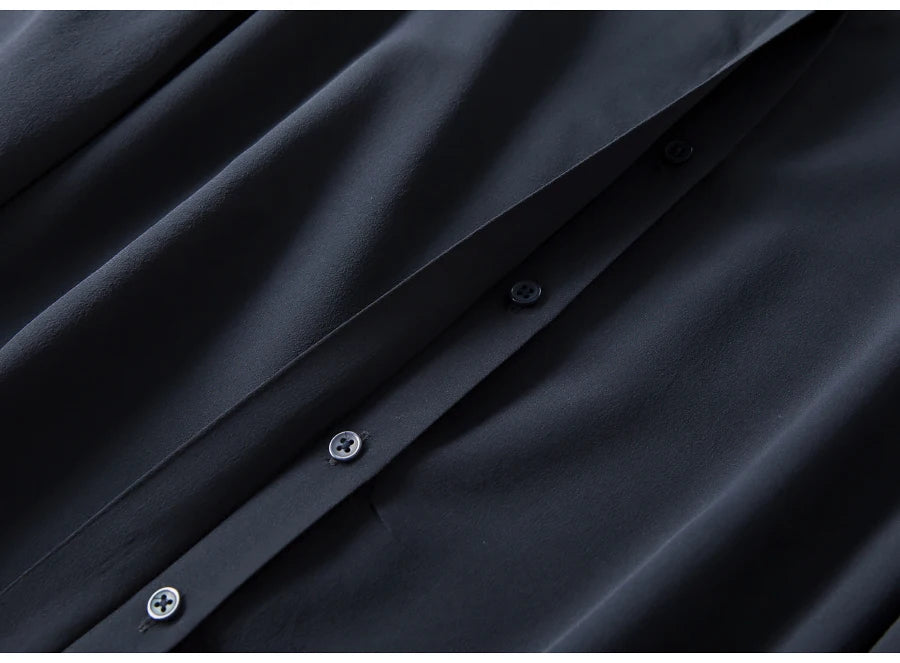 camisas de vestido de seda feminina