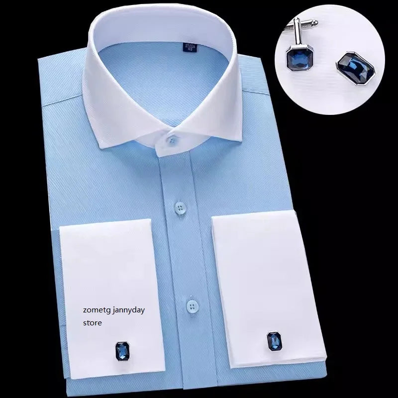 Camisa Social Masculina com Punho Francês