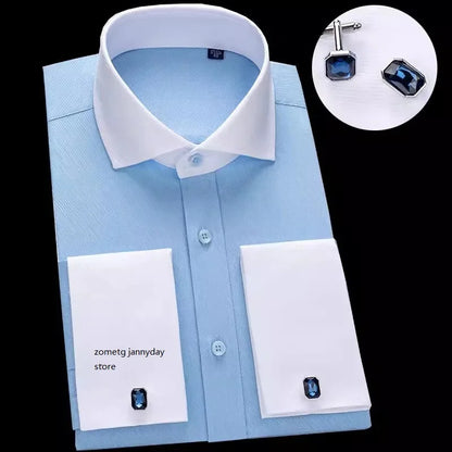 Camisa Social Masculina com Punho Francês